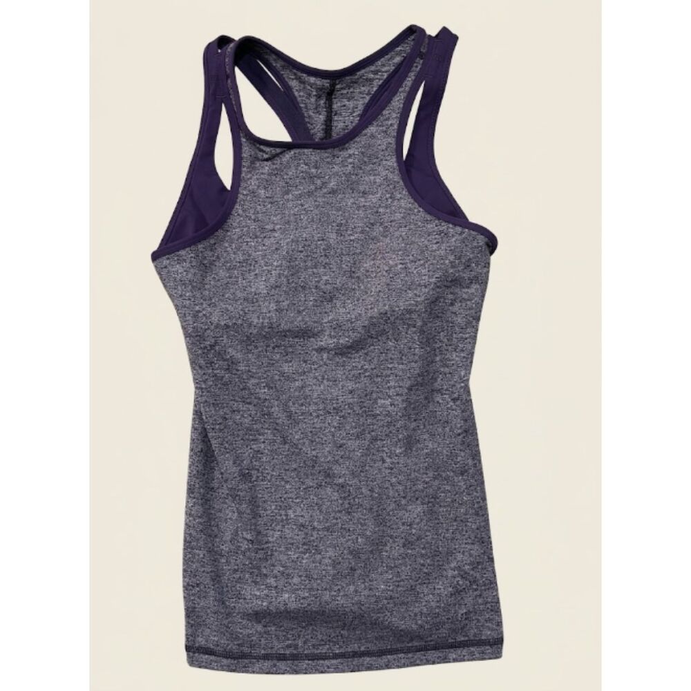 lululemon Inspiration Tank 4 Heathered Black Grape Shelf Bra Luon W1H39S